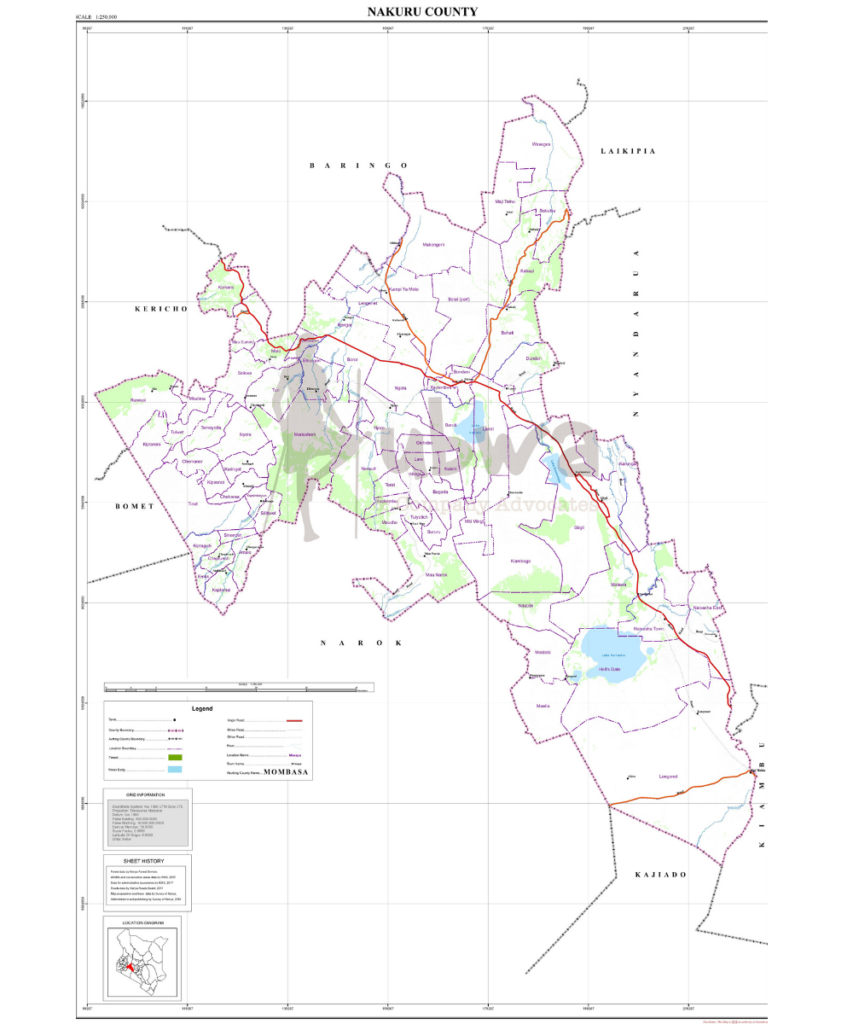 Map of Nakuru Kenya