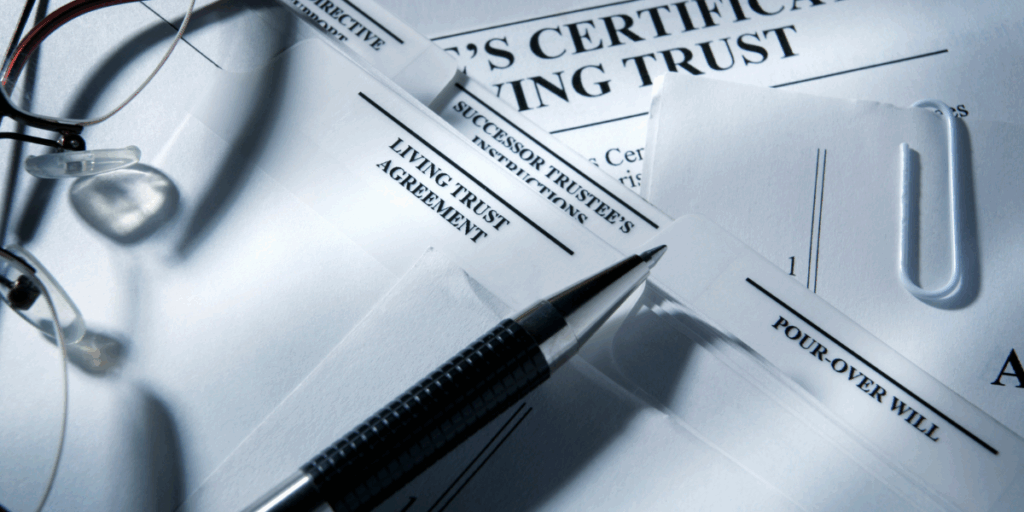 Business transaction documents for setting up a trust